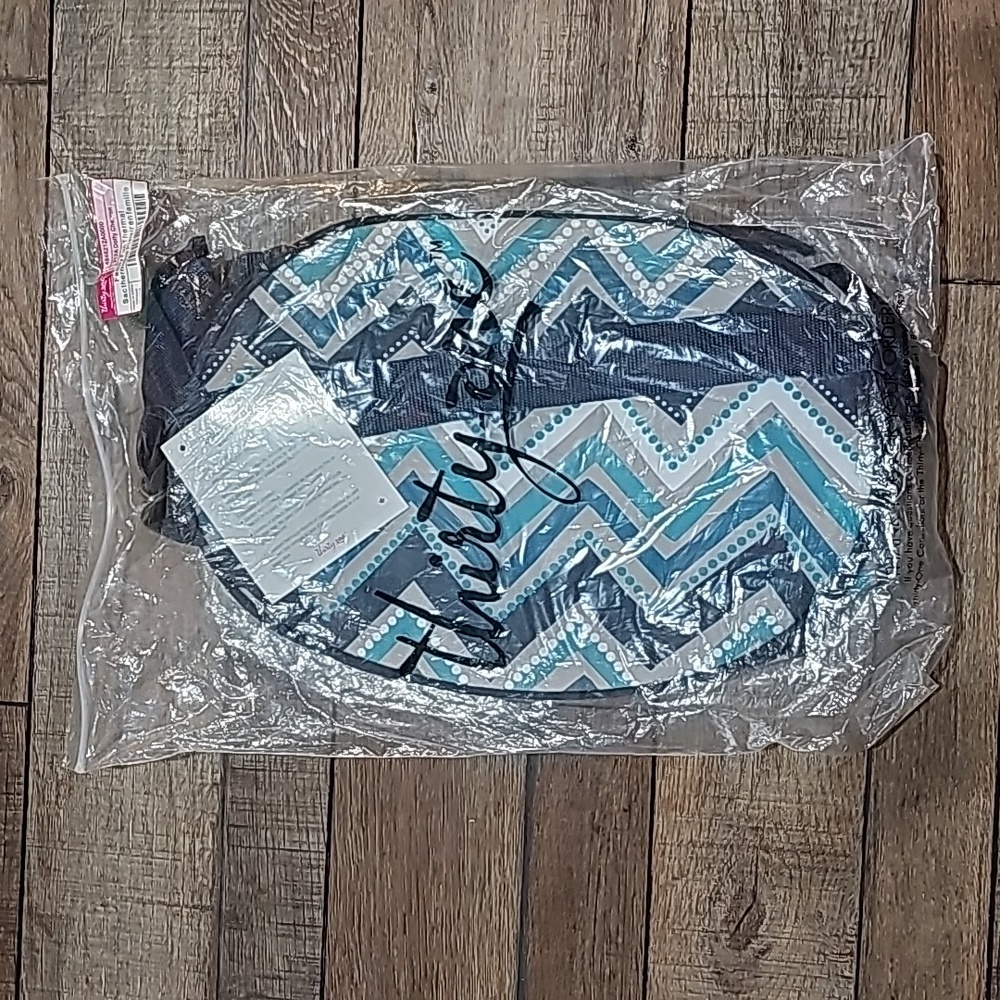 Thirty One Family Fun Thermal Dotty Chevron picnic Tote lunch bag
